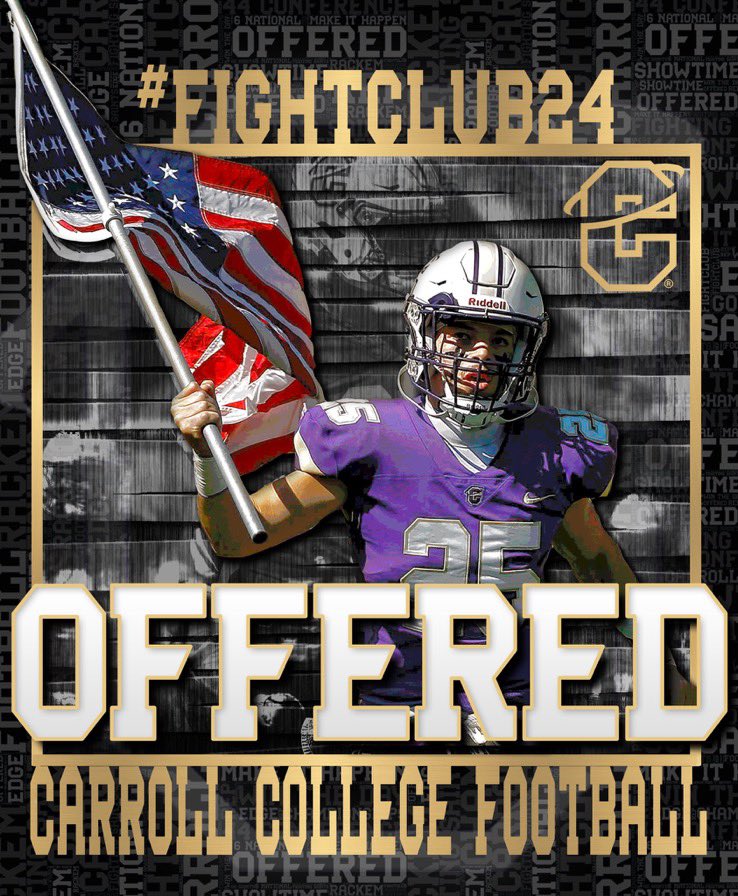 After a great showcase, I am blessed to say I have received an offer from Carroll college! <a href="/RAREAcademyID/">RARE Academy</a> <a href="/RandyBandelow/">Coach Randy Bandelow</a> <a href="/BrandonHuffman/">Brandon Huffman</a> <a href="/NickFarman55/">Nick Farman M.S.</a>