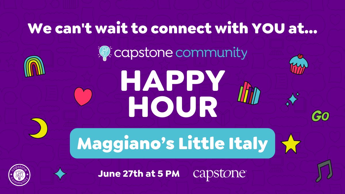 Capstone is excited to attend #ISTELive 23, which is only weeks away now! 🎉 

Planning on attending this year's conference? If so, RSVP for our Happy Hour on June 27th from 5-7 PM. There will be drinks, appetizers, & exclusive giveaways at this event! → bit.ly/43ysTI6