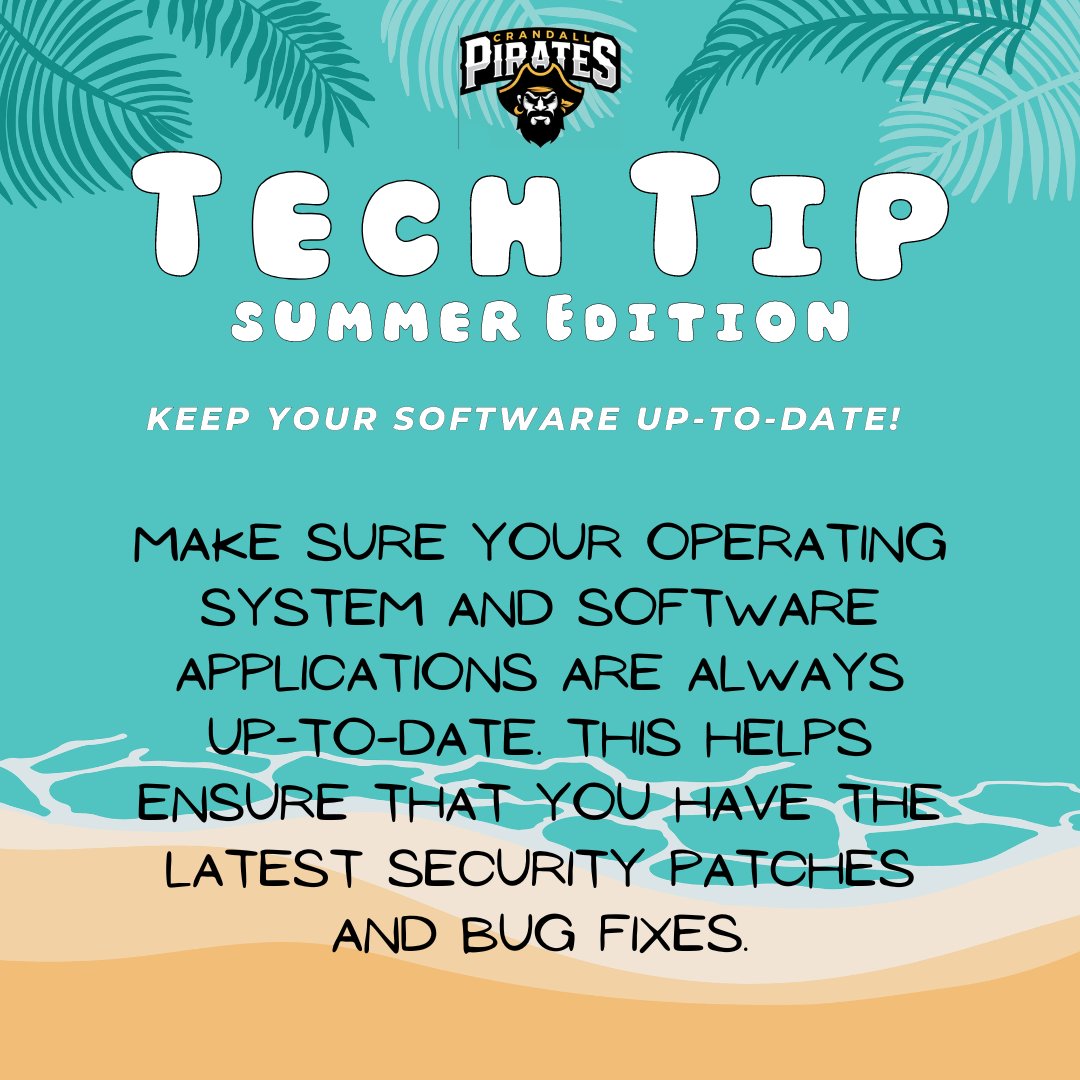 CrandallISDTech's tweet image. #techtip #summertech Update your software on a regular basis to ensure your device is running well. #CISDinfluencer #CISD