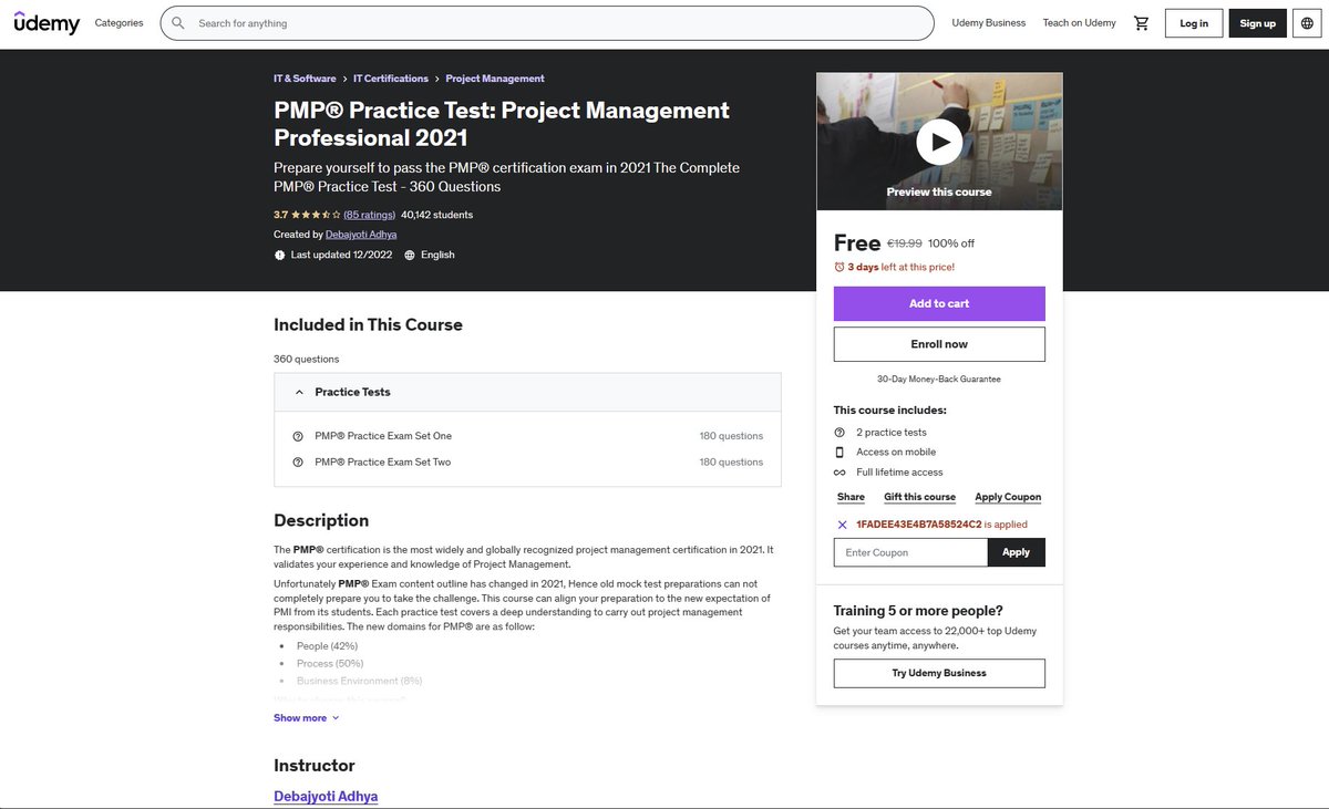 Today another @udemy practice test for limited time on #PMP:

udemy.com/course/pmp-pra…

#PracticeTest