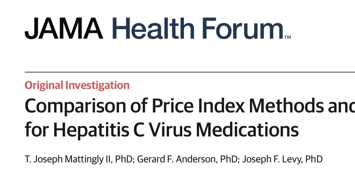 🚨 New Publication🚨

Very excited to share this collaboration with <a href="/jlevy2/">Joe Levy</a> &amp; Jerry Anderson on the comparison of #drugprice index methods to assess price #inflation. 

🧵 (1/11)

jamanetwork.com/journals/jama-…