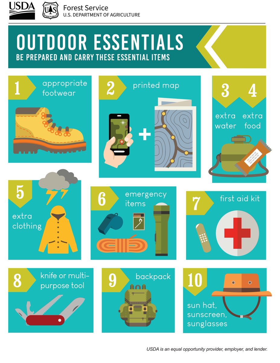 Planning to opt outside today? Here are 10 essential items you should always carry with you when heading out in the woods.

#getoutdoors #safetyfirst #RecreateResponsibly