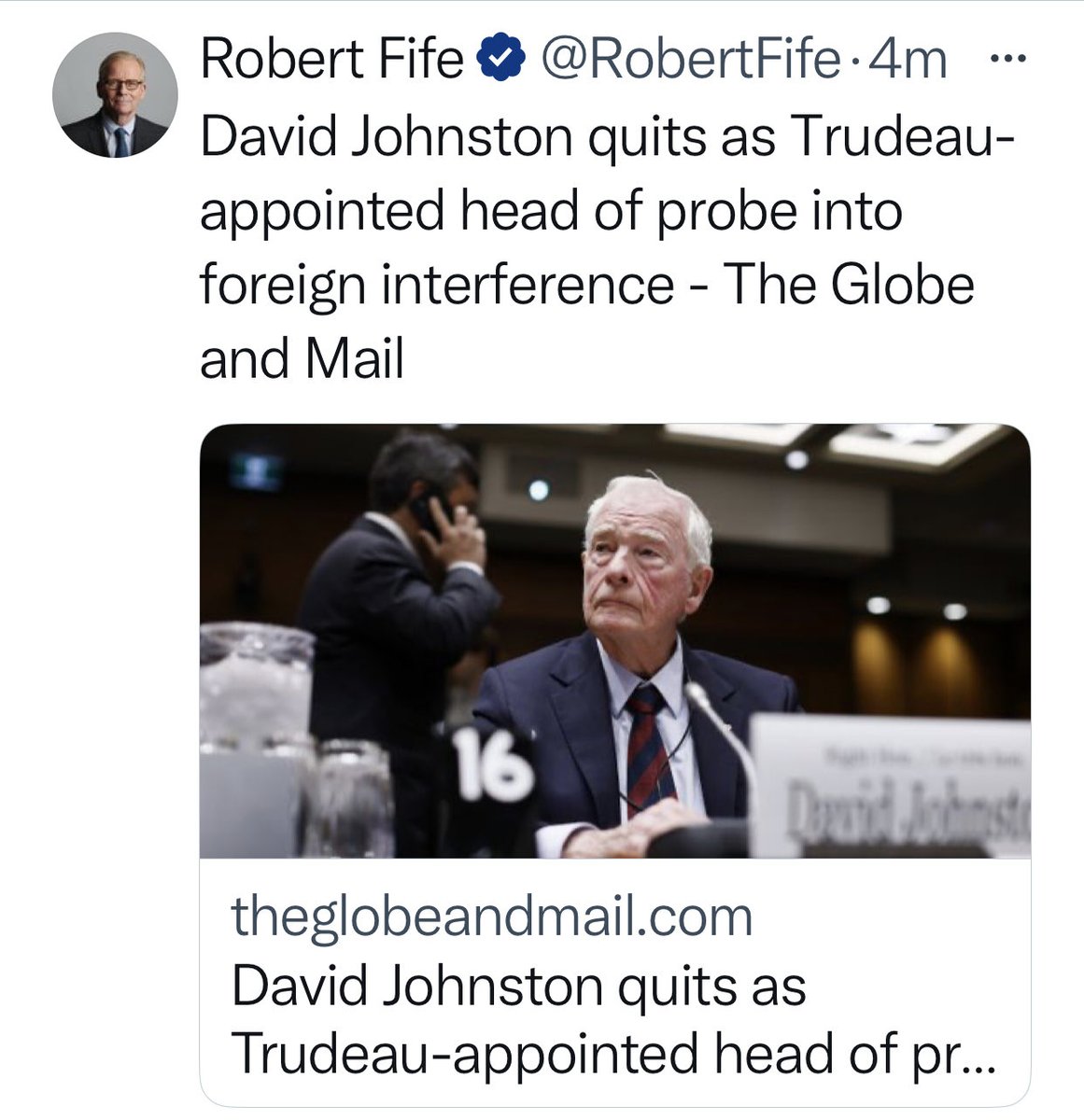 One guesses Mr. Fife is hard at work chasing comment from the Kielburgers. 😉😱 #WEDay #interference #DavidJohnston #gotcha #China #partisanship