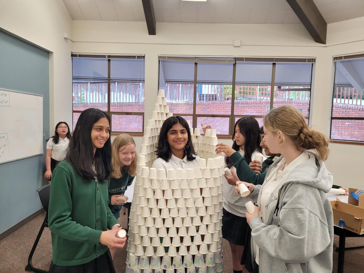 ForestRidge1's tweet photo. Yesterday and today, students explored the principles behind building stable and giant structures using only paper cups. Working together as a whole group, they succeeded in creating their structure! https://t.co/ThNB3upLIl