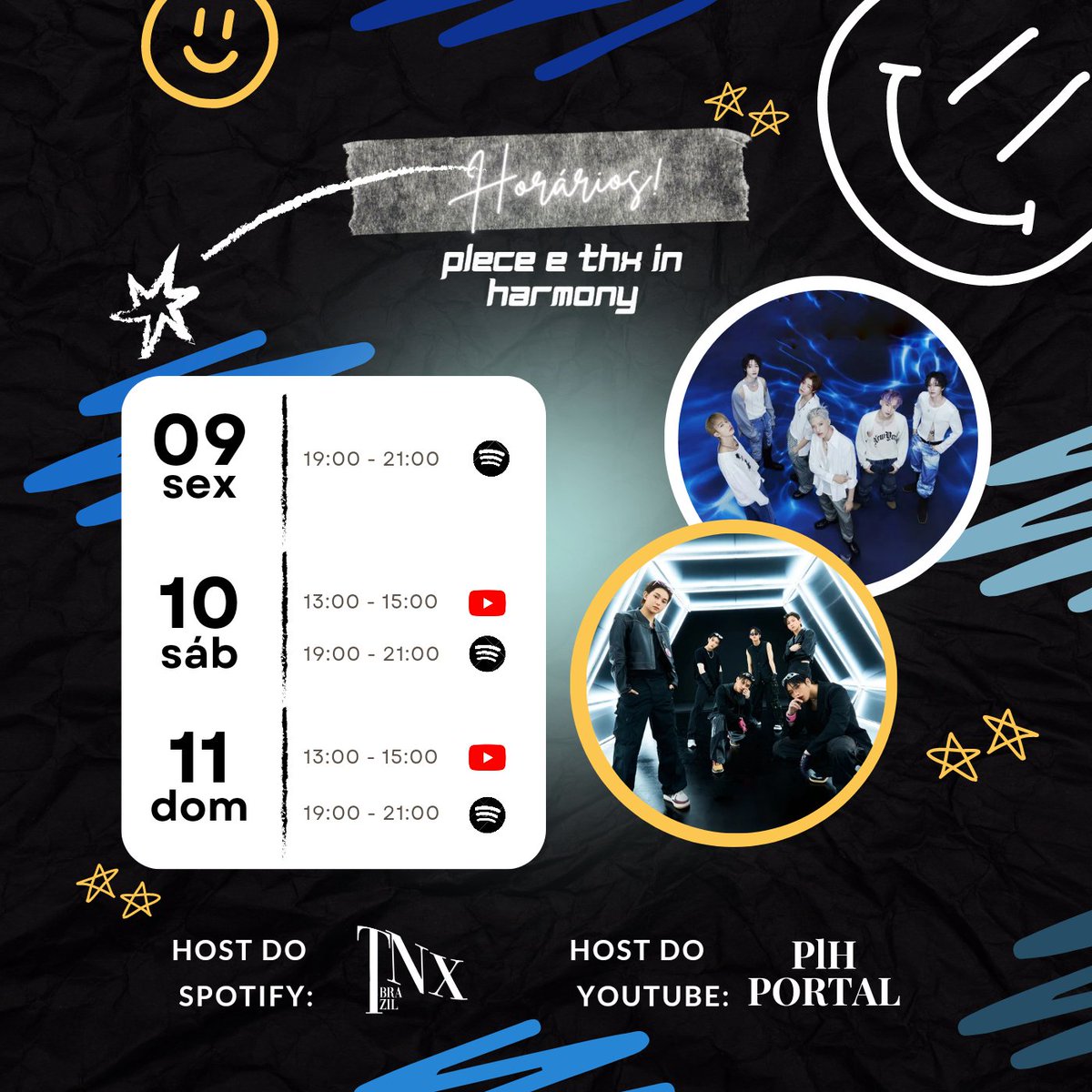 PortalP1Harmony's tweet photo. 📣 | VAMBORA, P1ECE!!
Vamos começar com a nossa Stream Party junto com a @TNXBraziI! Nesse tempo, utilizem as tags 👇
THX x P1ece Jumping
#KickItAndJump #ClassicHarmony #LetsKickIt4Now_TNX #TNX #티엔엑스 #P1H #피원하모니 @TNX_Official @P1H_official #TheNewHarmony_StreamParty https://t.co/bY5TEB0Mwc