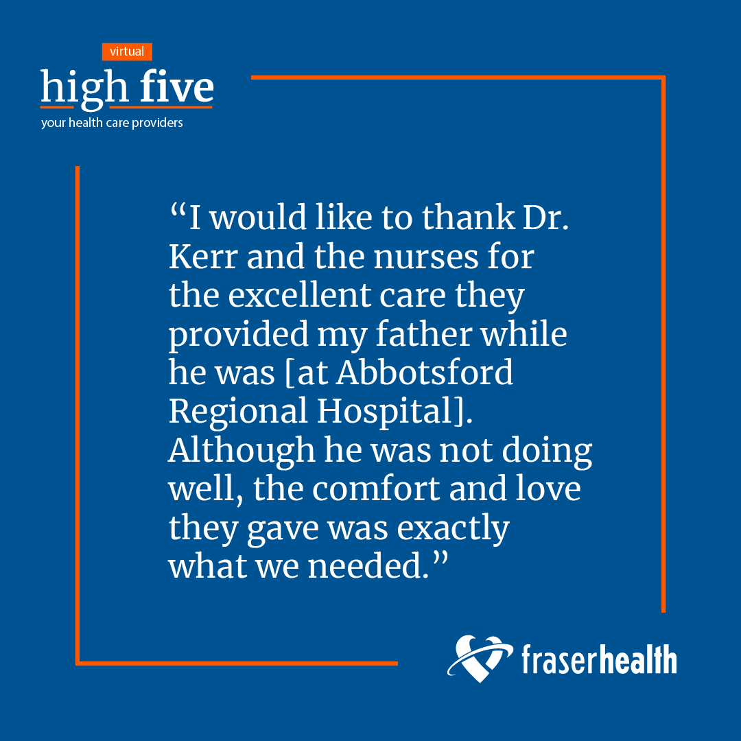 Fraser Health (@fraserhealth) on Twitter photo Patients and families give kudos to our teams. Read more here: ow.ly/FzFU50OErjj
<a href="/FVHCF/">Fraser Valley Health Care Foundation</a> Patients and families give kudos to our teams. Read more here: ow.ly/FzFU50OErjj
<a href="/FVHCF/">Fraser Valley Health Care Foundation</a>