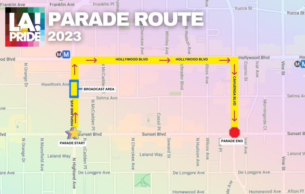 The 2023 LA Pride Parade and Pride Village return to Hollywood on June 11.

Come and celebrate with over 130 parade floats, marchers, performers, and more supporting equality for the LGBTQIA+ community! #LoveYourPride

Sunday, Jun 11, starting at 11 am.  Arrive early. 🌈
