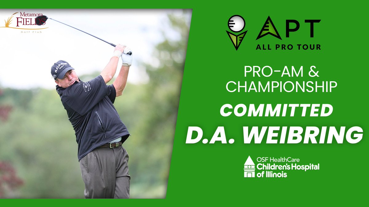 MetamoraFields1's tweet photo. 🚨𝐂𝐎𝐌𝐌𝐈𝐓𝐓𝐄𝐃🚨One of our course designers and five-time PGA Tour winner, D.A. Weibring, is committed to playing the Children's Hospital of Illinois Pro-Am event.

Head to the pro shop to get your wristbands for the week. #MFGC https://t.co/6tUmgXHlU6