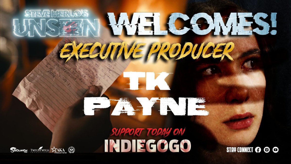 Lets all welcome our first Executive Producer Tk Payne. Who will be our next EP?

SUPPORT TODAY ON INDIEGOGO:
igg.me/at/AOzgn14YSU4…

@SpookySarahSays @PromoteHorror @hothorrorqueen @GNutsofHorror @madslasher666 @listen2screams @nrkfnk @HorrorBrains @KrisSmith1989 @byHoRRoR