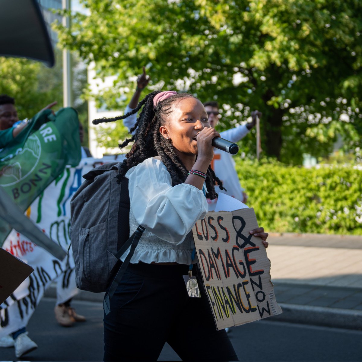 PauletteRahmina's tweet photo. Climate Justice Now!

We took to the streets today in Bonn as FFF MAPA to demand an equitable fossil fuel phase out now. 

This is the 58th session of subsidiary body conferences and we are heading towards the 28th cop. It's been years and years and years of negotiations . https://t.co/srcP9pEuXd