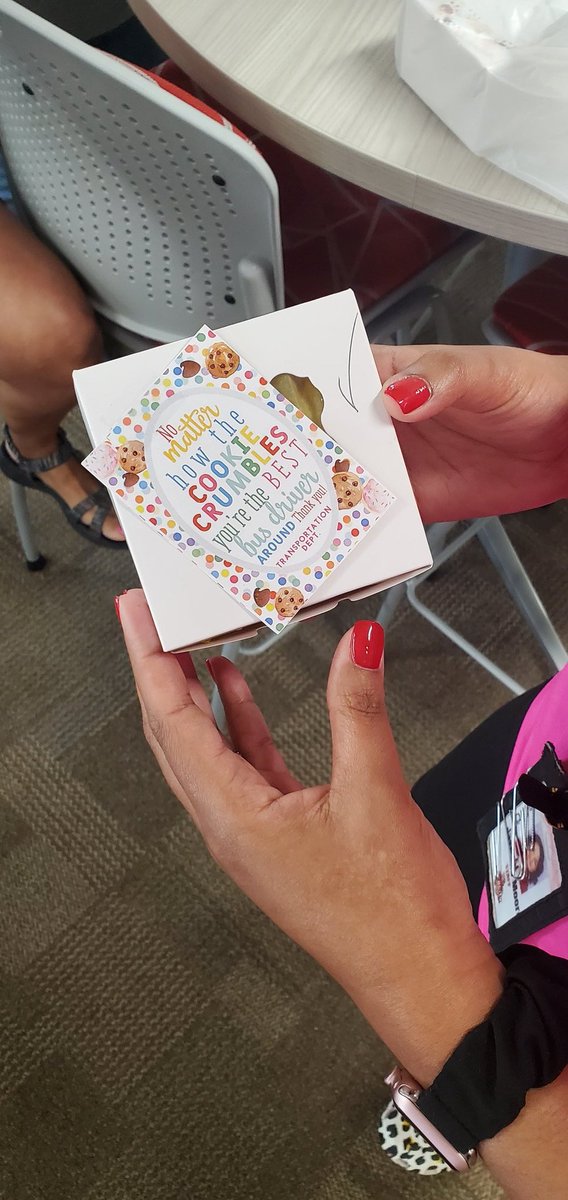 SCEBulldogs's tweet photo. Our bus drivers and monitors were so excited for their cookie surprise from @CCSTransp! #OneChatham #OneSCE https://t.co/aotMgu9vw0
