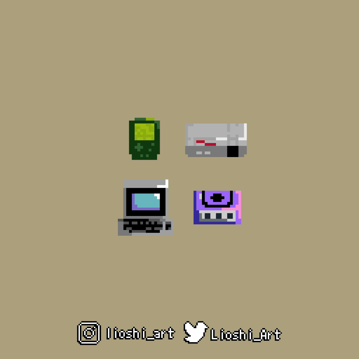 Lioshi_Artz's tweet photo. Some #retro consoles in their respective color palettes!
🕹️
💾
💿
@Pixel_Dailies #pixel_dailies #console #gameboy #NES #Comodore64 #Gamecube #pixelart #aseprite https://t.co/R3QKevZHak