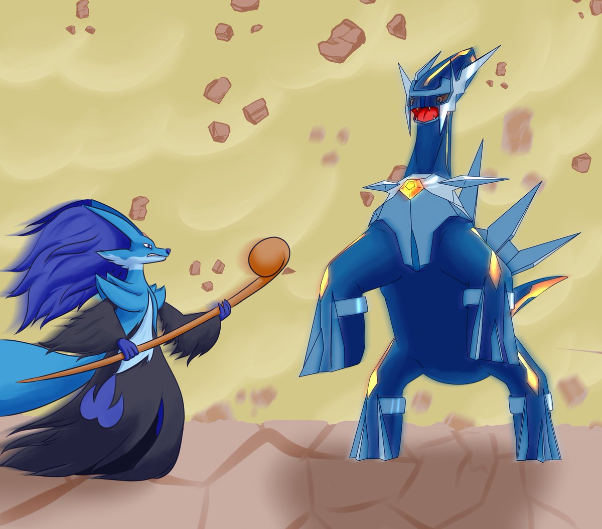 DirakiaL's tweet image. Primal Dialga without Roar of Time
(Had to reupload to change a little thing)
#DelphoxDay #DialgaDay