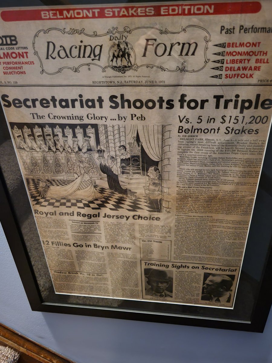 BennettLiebman's tweet photo. The #Secretariat Daily Racing Form from 50 years ago today. https://t.co/IeaugzoNrP