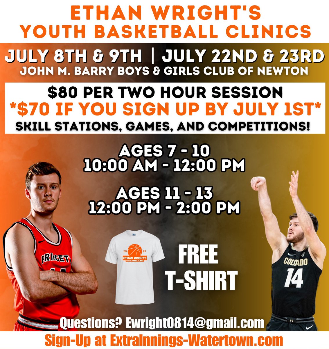 Super excited to be hosting my own skills clinic this July! As a kid growing up in Newton, these types of clinics were always a positive impact and helped me grow as a player. I hope we can provide the same fun and competitive environment that we loved! 

Link to sign up in bio!