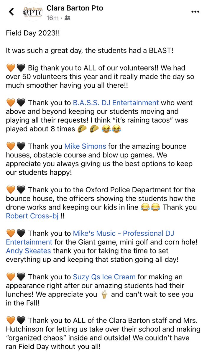 Clara Barton PTO tweet media