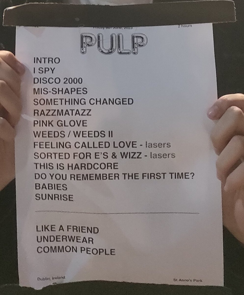 Sh0egAz3R1's tweet image. I will never be the same again, thank you @welovepulp 
AND I GOT THE SETLIST