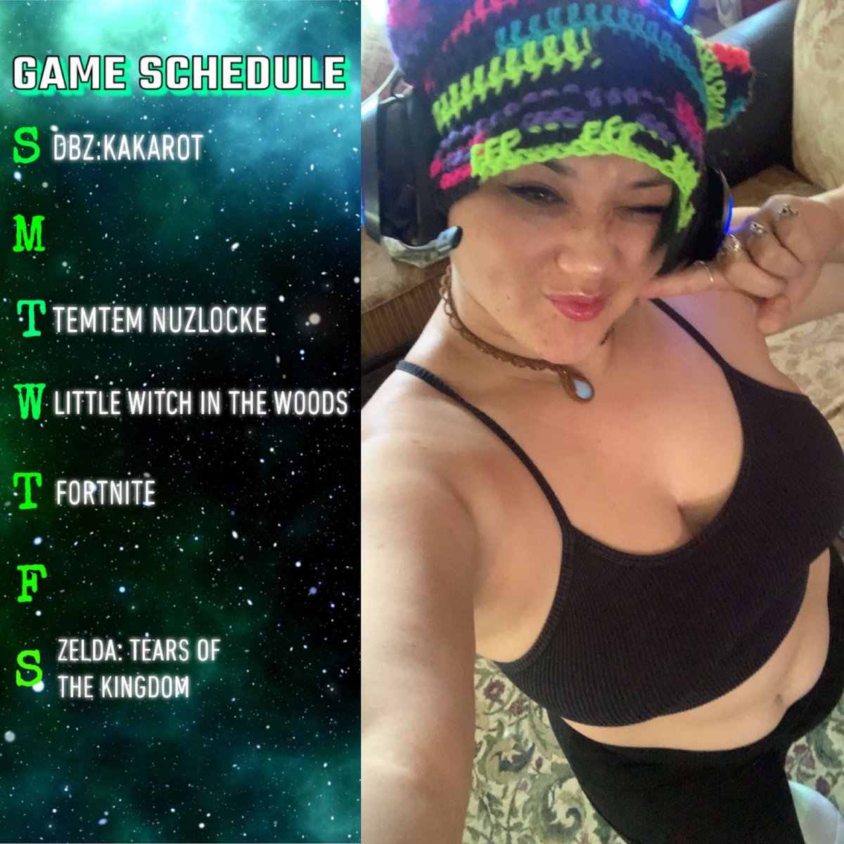 Updated Game Schedule! #streamerschedule #streamschedule #twitchstreamer #varietygamer #gamergirl #cosplaystreamer #twitchthings #dakucosplays #dakuscloset #altgirl #egirl #gothgirl #smallstreamer