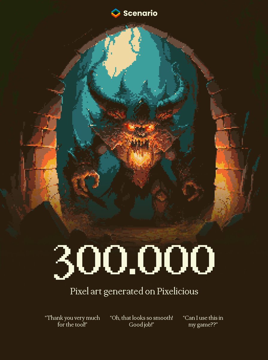 emmanuel_2m's tweet photo. #Pixelicious is a project started by @HugoDuprezn, together with https://t.co/qqRjrx2Q41.
Pixelicious is widely successful so far, especially with indie game devs. It's on track to reach 400k pixelated images generated.
https://t.co/BIA21yxOtz https://t.co/2Ze5cehrjD