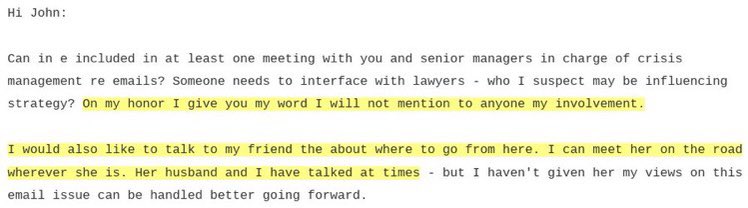 'On my honor I give you my word I will not mention to anyone my involvement. ' -- Michael Cohen lawyer Lanny J Davis to Hillary Clinton campaign manager John Podesta.

wikileaks.org/podesta-emails…