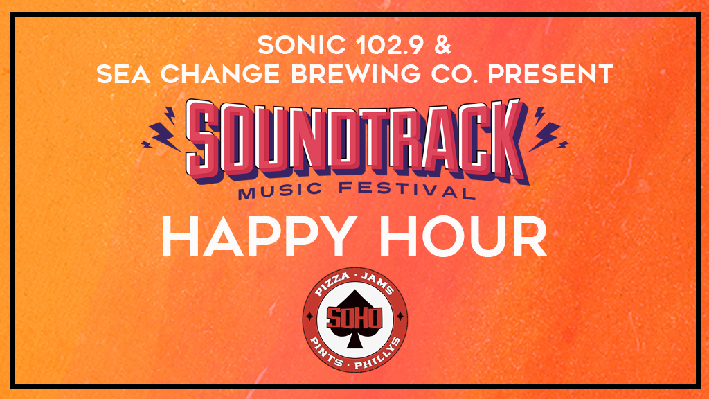 Join SONiC at the kick-off of @SoundtrackYEG with Happy Hour at @sohoyeg! On Thursday, June 15, @HunterAtHome will be broadcasting live, The Barkells will be performing, and you can WIN tickets to the festival and more! Details: sonic1029.com/events/sonic-s…