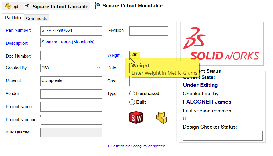 SOLIDWORKSCare's tweet photo. SOLIDWORKS PDM 2023 allows you to add Tooltips to the Data Card Controls. When a user moves the mouse pointer over a control they can be given additional information about that control ^JF
https://t.co/TSGATWeBNa
#SOLIDWORKS #SOLIDWORKSPDM https://t.co/6vz9T1x51q
