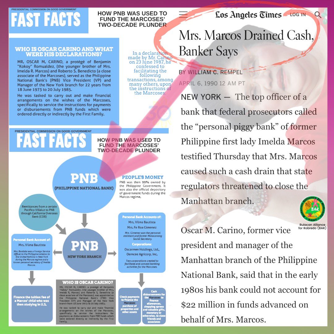 1sambayan_lakan's tweet photo. 𝙇𝘼𝙉𝘿𝘽𝘼𝙉𝙆 𝙖𝙩 𝘿𝘽𝙋, pano nyo maga-guarantee ang mga depositors nyo na hindi ulit nanakawin ng pamilya Marcos ang pera ng taong-bayan? Kayo pa naman ang main investors ng Maharlika Fund! 🤣

#PCGG #PNB #ImeldaMarcos
📸 ctto

https://t.co/o4jAUWVa8l https://t.co/zCcxwsaUIk