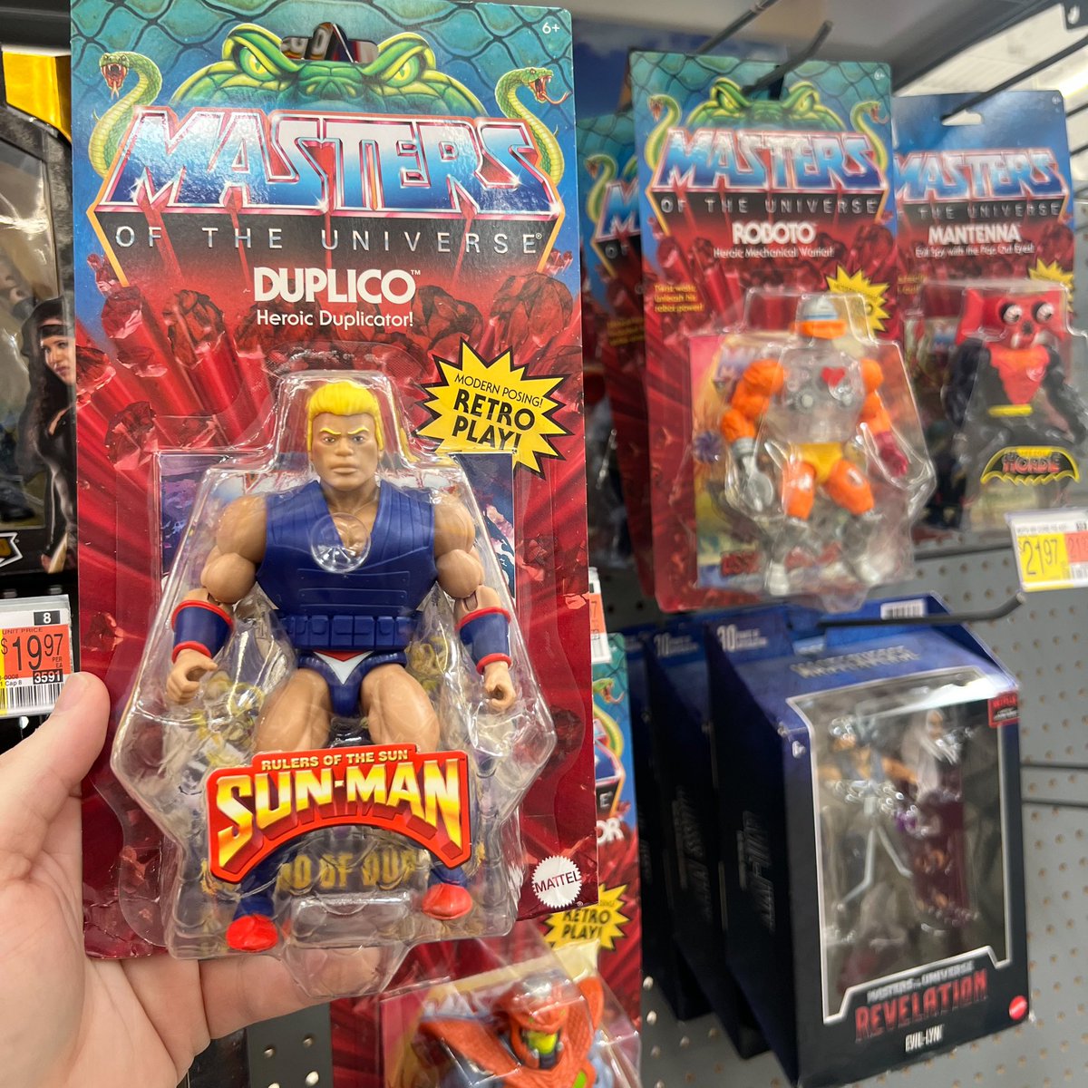 Came across MOTU Origins Duplico at the Walmart on HWY 64 in Tyler, Texas. He’s out there! #motu #motuorigins #mastersoftheuniverse #rulersofthesun #sunman