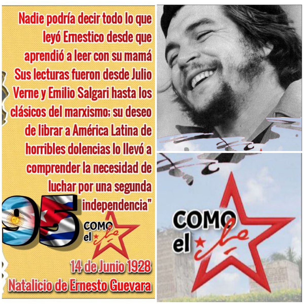 “Lo primero que debe caracterizar a un joven comunista, es el honor que siente por ser joven comunista. Ese honor que lo lleva a mostrar su condición de joven comunista, que le sale del espíritu, que tiene interés en demostrarlo porque es su símbolo de orgullo.” #ComoElChe