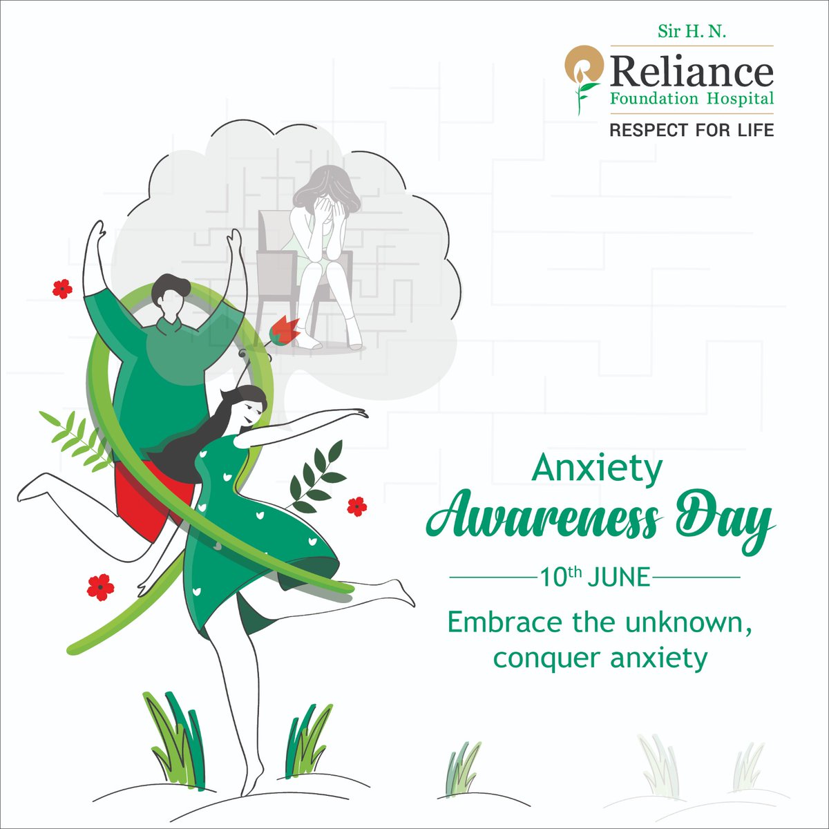 🌟 Join us in raising awareness for Anxiety Awareness Day! 🌟

Today, we stand together to shed light on the importance of mental health and offer support to those battling anxiety. 💙

#RelianceFoundationHospital #AnxietyAwarenessDay #Anxiety #MentalHealthMatters
