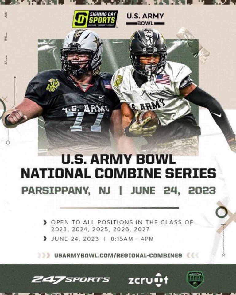 Thank you for the camp invite!!! @Coach_Sokol <a href="/USArmyBowl/">Military Appreciation Bowl Week</a>