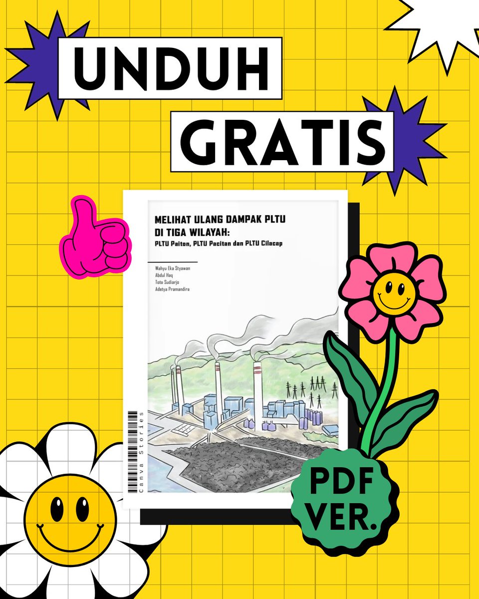 YEAAAAY AKHIRNYA buku “Melihat Ulang Dampak PLTU di Tiga Wilayah: PLTU Paiton, PLTU Pacitan dan PLTU Cilacap” sudah ada versi elektronik dan dapat diunduh GRATISSSS. (Tekan ALT untuk deskripsi buku)

Silakan unduh ebook pada tauatan berikut:
walhijatim.org/2023/06/10/ebo…