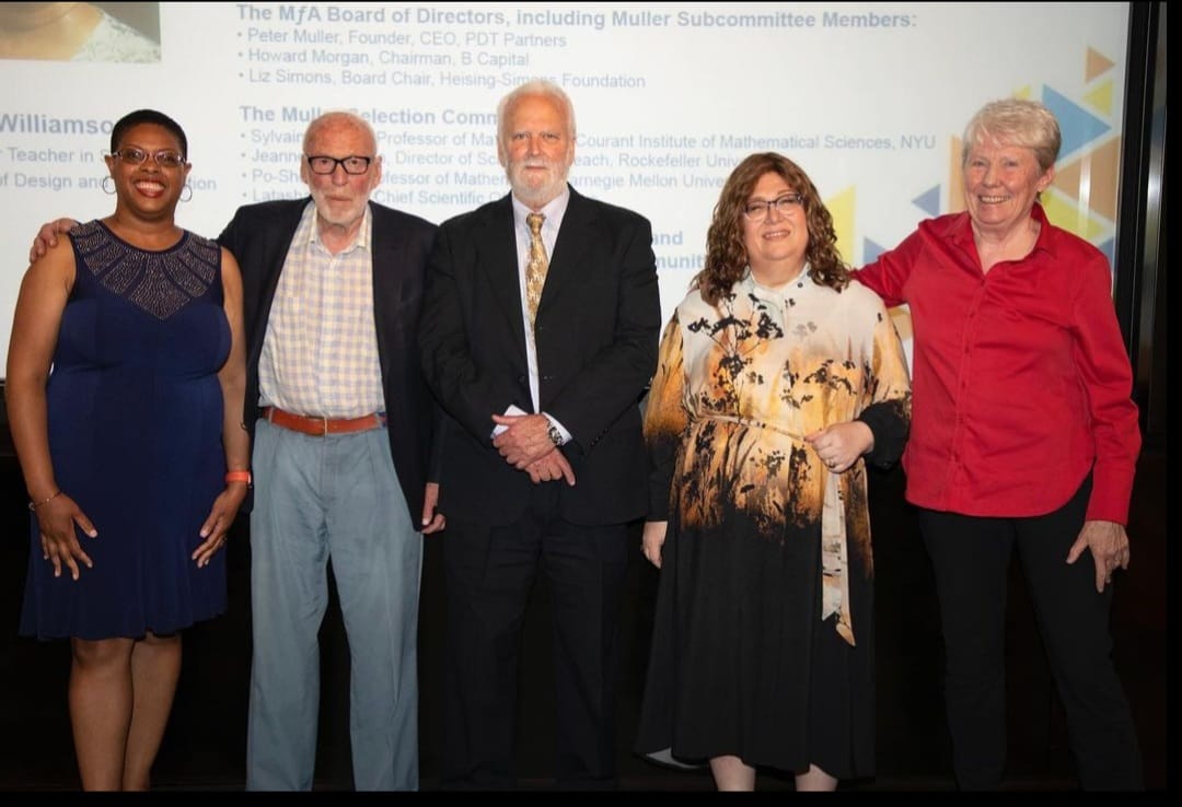 LBukalov's tweet photo. Here is the article posted today by  Chalkbeat after I received the Muller Award at the @MathforAmerica on June 6. https://t.co/5a9EeVbCRD https://t.co/ebj9qTLe2L