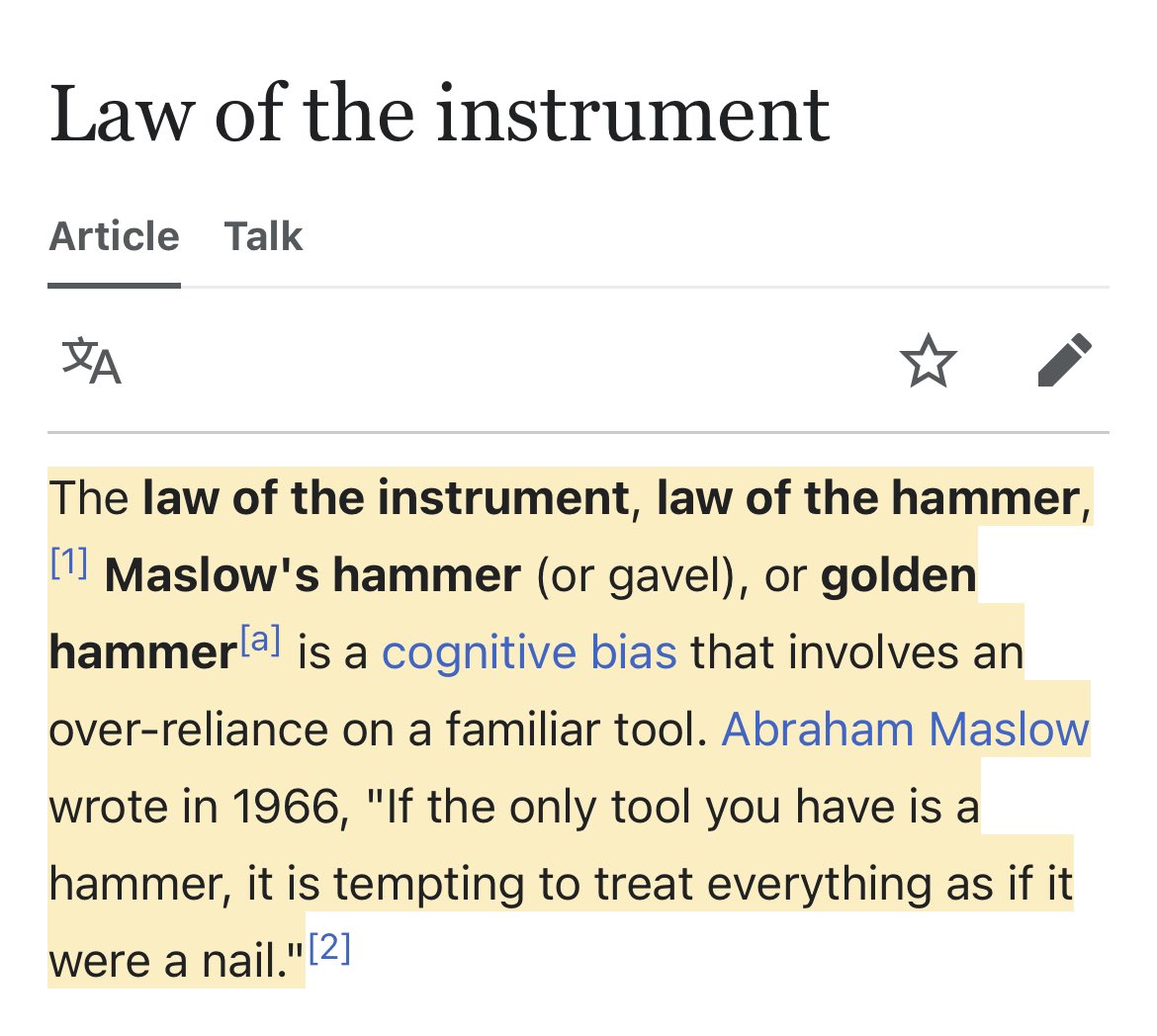 tylcole's tweet photo. @ikeafonso1 I’m not saying only dual-trained should deal with them, rather that we need to avoid the Law of the Instrument. 

If you’re assessing with people who only have expertise in one or the other, there are large blind spots. https://t.co/iDSZeO3yI8