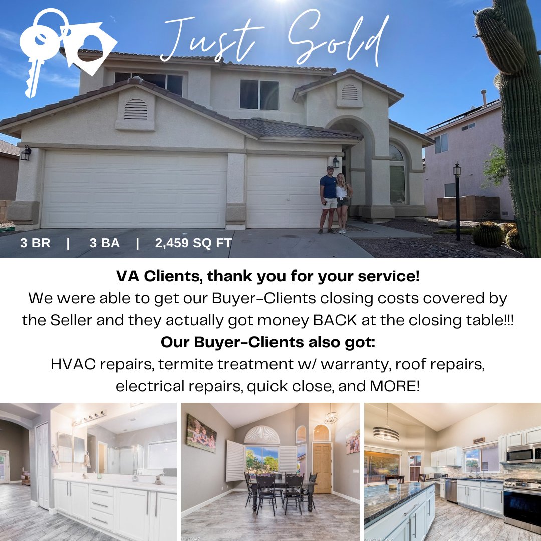 We LOVE serving Veterans, especially when we can help them get into beautiful homes and keep the MOST money in their pockets! 💸🏠🫡 #tucsonrealtors #tucsonrealtor #tucsonhomes #firsttimehomebuyer #tucsonrealestateagent #realtyexecutives