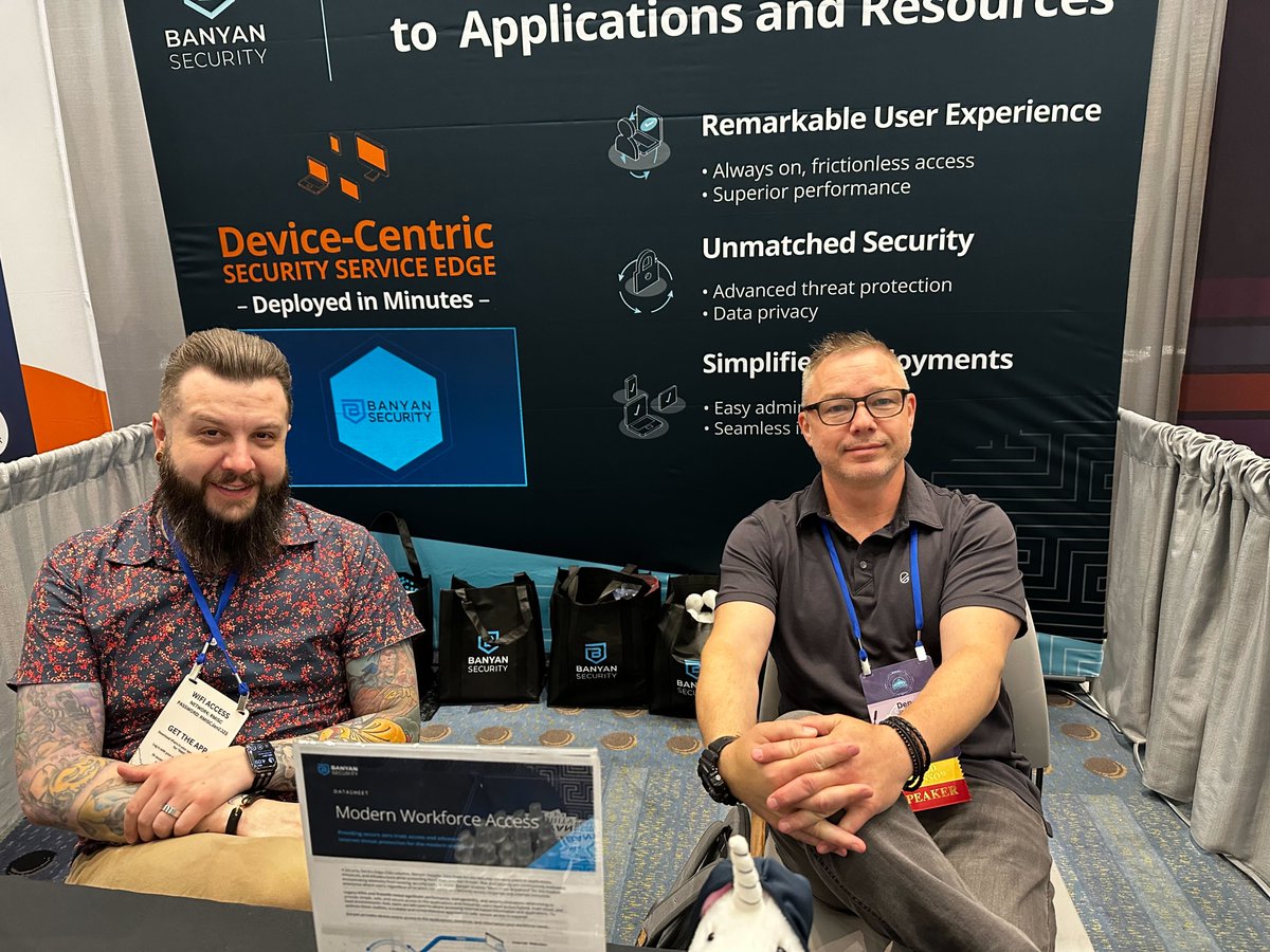 BanyanSecurity's tweet image. Spotted at the RMISC summit: Den Jones and Walter Driskill, doing booth duty at its finest. Rumor has it one of them is a pinball shark...

#RMISC #sse #cybersecurity #networkengineer #securityengineer #infosec