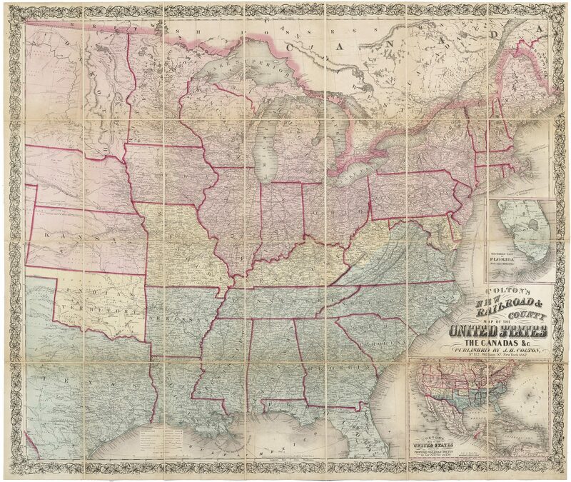Colton’s map of the United States early in the Civil War, colored to highlight the seceded and border slave states
#mapporn #cartography #maps #oldmaps #raremaps #casemap #Confederacy #JosephHutchinsColton #thematicmap