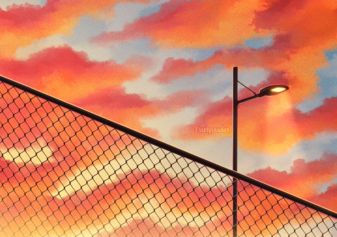 「gradient sky orange sky」 illustration images(Latest)