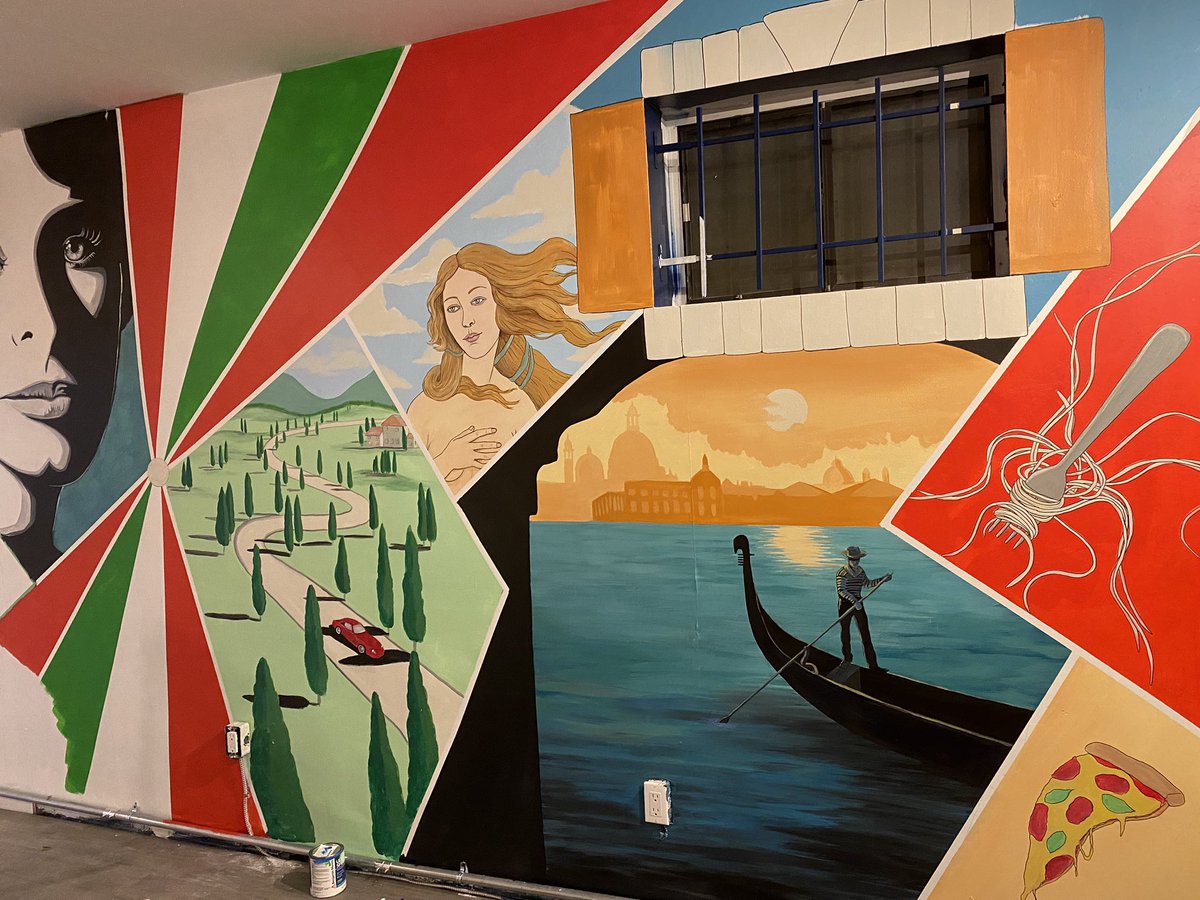 Day 3 Italian mural progress #murals #italianculture #bsvartists
