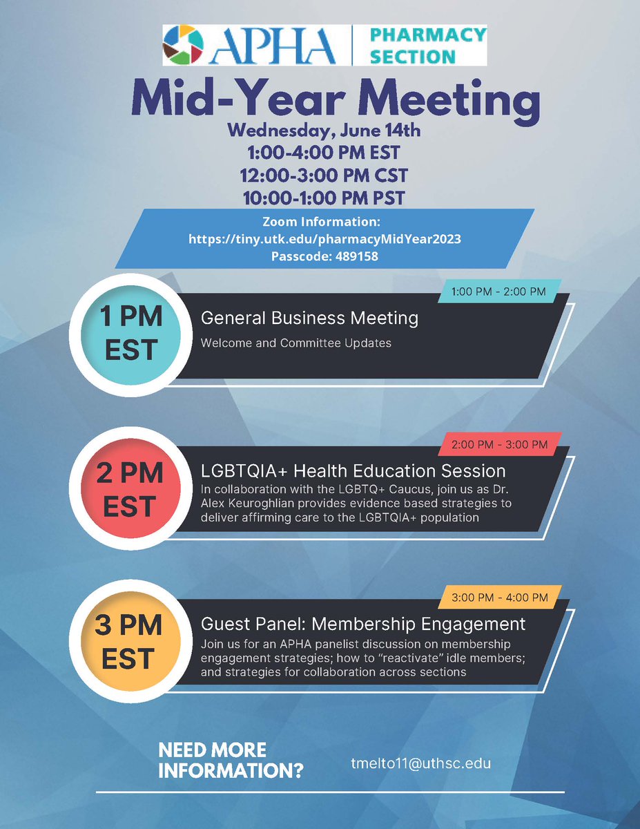 AphaPharmacy's tweet photo. Final reminder: Please join us next week for the Mid-year Meeting. #publichealth #pharmacy https://t.co/3BIb38RHdV