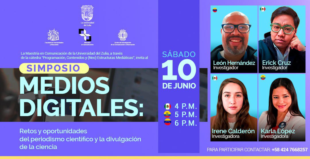 Sarianadcts's tweet photo. Hola gente de Twitter👋🏽.
Formo parte del equipo organizador de este simposio, como asignación de mi maestría. Ayúdenme a difundir esta información para que llegue a quien pueda interesar.
#PeriodismoCientifico #DifusionCientifica #DivulgacionCientifica https://t.co/f22OhB3uT4
