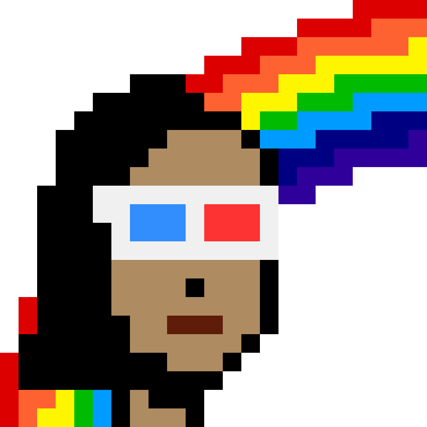 Kinder_NFT_art's tweet photo. @FLAMINGODAO 🌈 #pridepunks2018 https://t.co/JSuGztjkc6