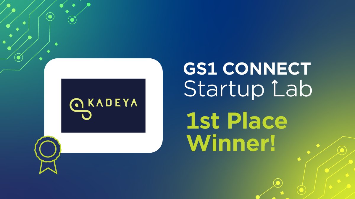 GS1_US's tweet photo. GS1 US announces that @HelloKadeya, a #startup offering the first closed-loop beverage vending system, has won the $10,000 first-place grand prize in the fifth annual #StartupLab23 #PitchCompetition at #GS1Connect23. https://t.co/gxdmYLarmK @GS1Connect https://t.co/WFGmJHmwfa