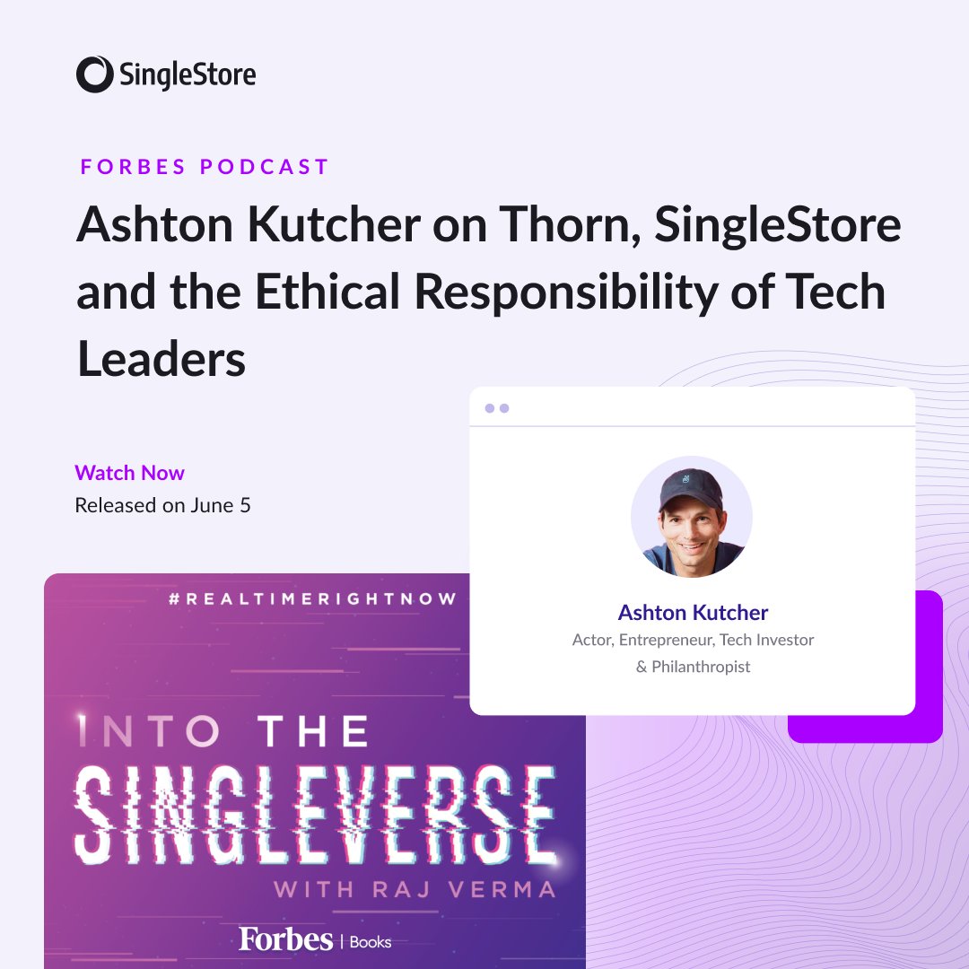 🎙️ ICYMI

Our CEO, @RajVermaCEO recently launched a Forbes podcast called “Into the Singleverse” ft. @aplusk, actor/co-founder of @thorn, a non-profit founded in 2012 that uses technology to defend children from sexual abuse.

Listen to the full episode: bit.ly/45K9DsO