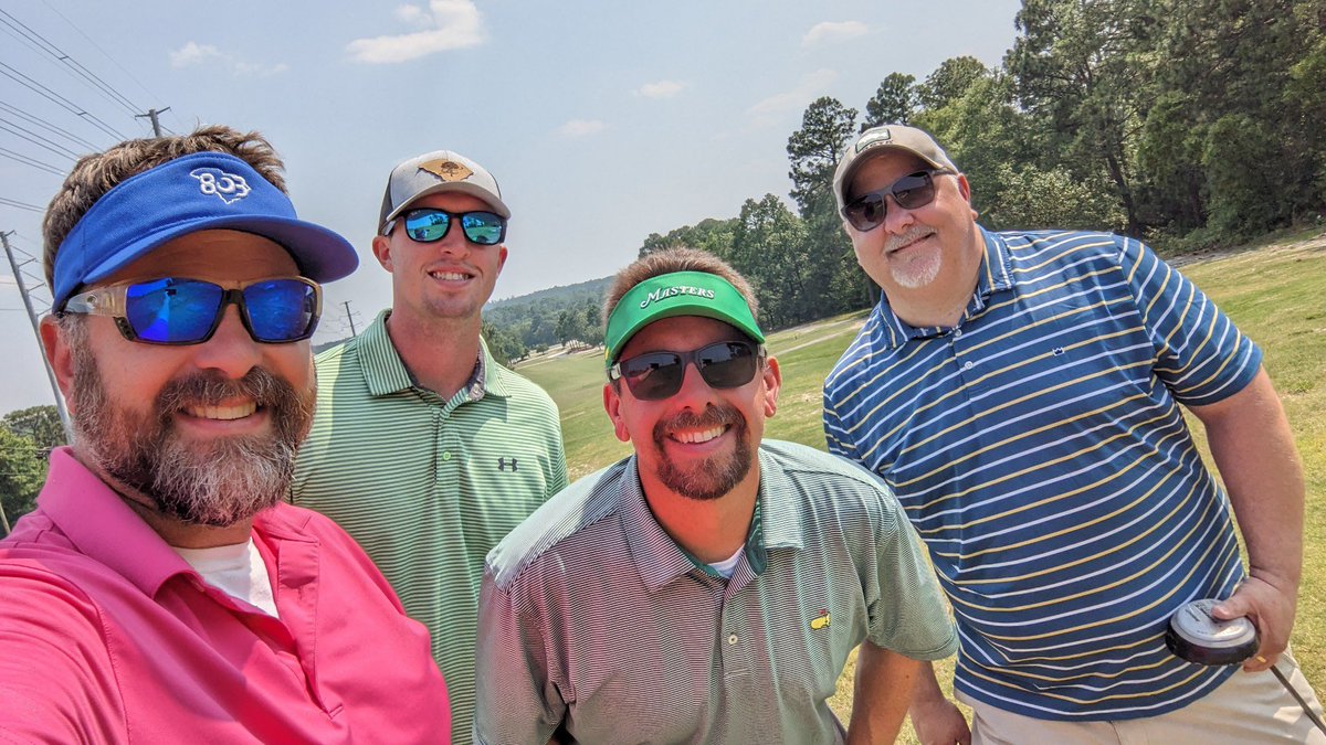 An awesome day for 18 with great friends. Just what I needed. The weather was perfect. Fortunately our friendship isn’t based on the score card or the number of mulligans taken. <a href="/coachpburnett/">Patrick Burnett</a> <a href="/Chris_Bussell/">Chris Bussell</a> <a href="/jcaseyeducator/">Joseph Casey</a>