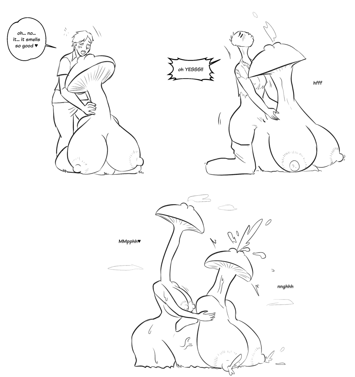 paradiseplumsyr's tweet photo. wild fungi mating (mushroom TF)

i say mushroom TF but it's more like half mushroom half breasts... with CTF (courtesy of a quick poll) but you know, kind of in that messed up halfway TF state that i love https://t.co/sDrFioJmQt
