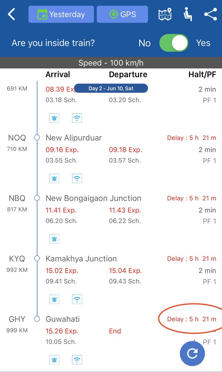 GaneshKrishnaC's tweet photo. #Dilse #Uyire by #Maniratnam, @iamsrk came about 25 yrs back
Baracks valley express was running late for 8 hrs then. It’s 2023, #SaraighatExpress is now running late for 6 hrs. Any changes in this part of the country? @RailMinIndia @RailwaySeva @EasternRailway @AshwiniVaishnaw https://t.co/Bv9mGQmhpq