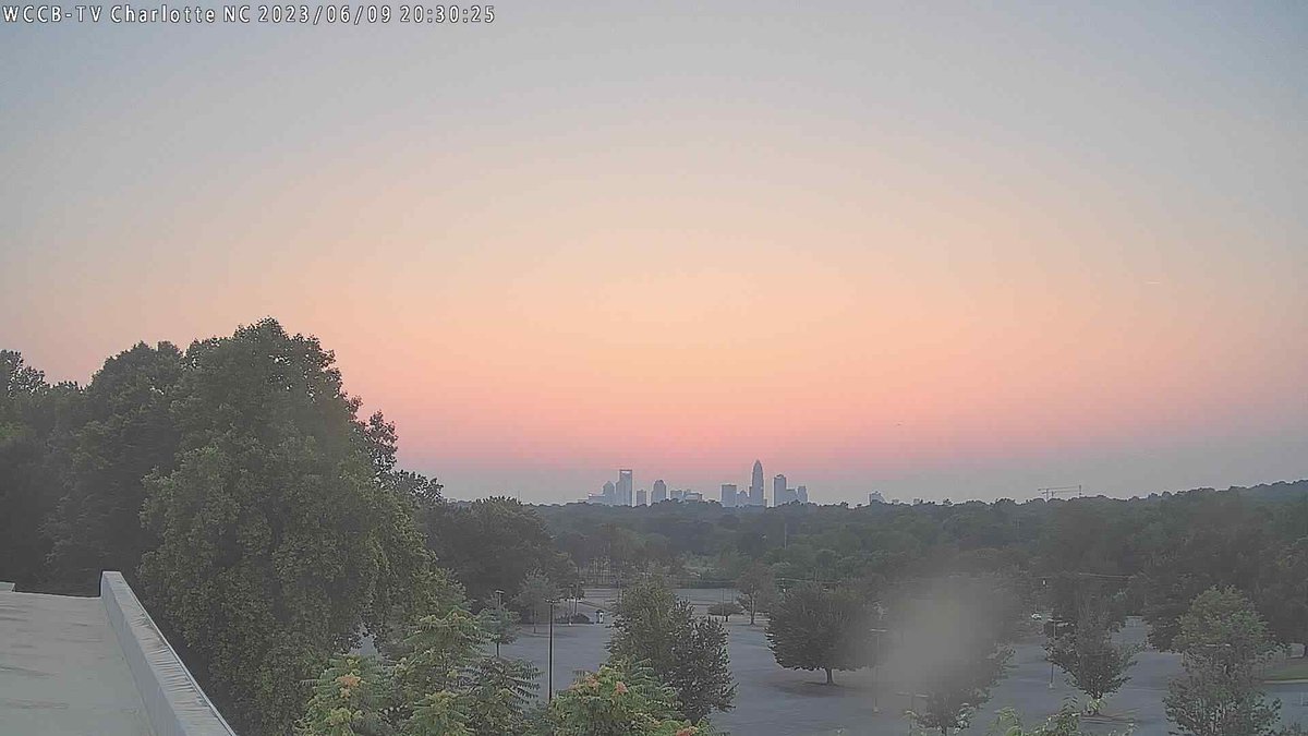 WCCB Charlotte at sunset and it's 74.2 F.