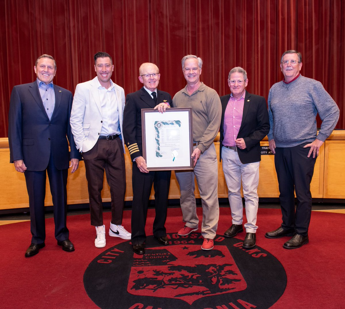 AlAdamTOaks's tweet photo. The Thousand Oaks City Council had the incredible honor of recognizing Naval Captain Charlie Plumb for his bravery as a Vietnam POW for 6 years after his jet was shot down. Captain Plumb is celebrating his 50th year since his repatriation back home to America. https://t.co/TYDDUxOQGJ