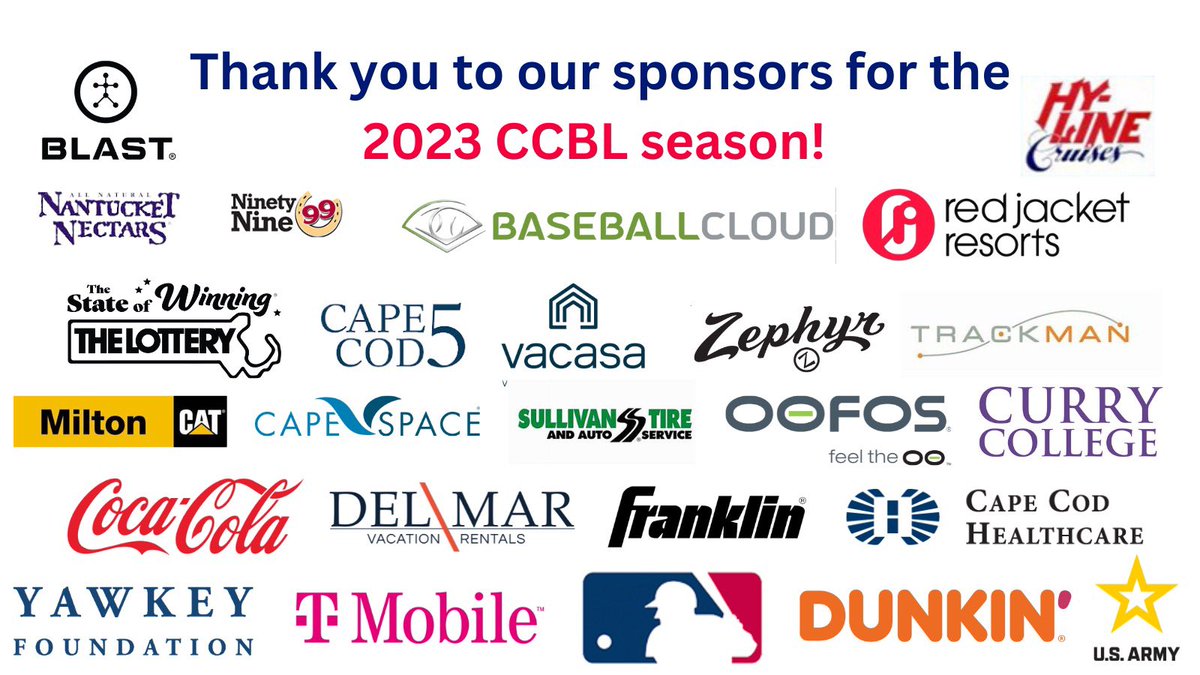1 Day ‘Til Opening Day: Today we’re recognizing all of our 2023 sponsors

Without the support of our generous and loyal sponsors, we would not be able to continue the best summertime tradition on Cape Cod! #CapeLeague100